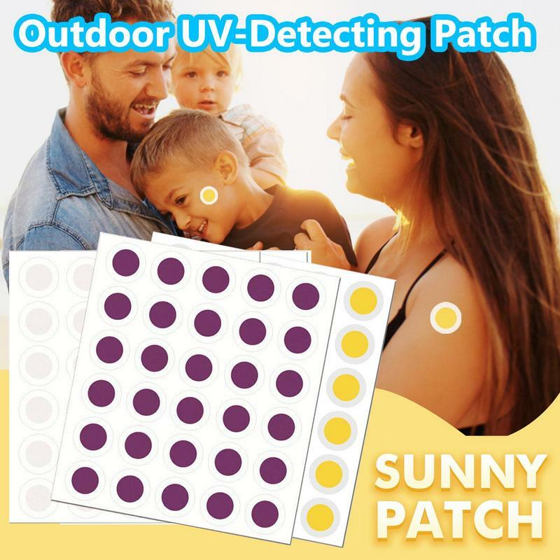 Pegatinas de prueba UV de 120 piezas, parches transparentes autoadhesivos de detección de rayos UV, recordatorio de protección solar seguro