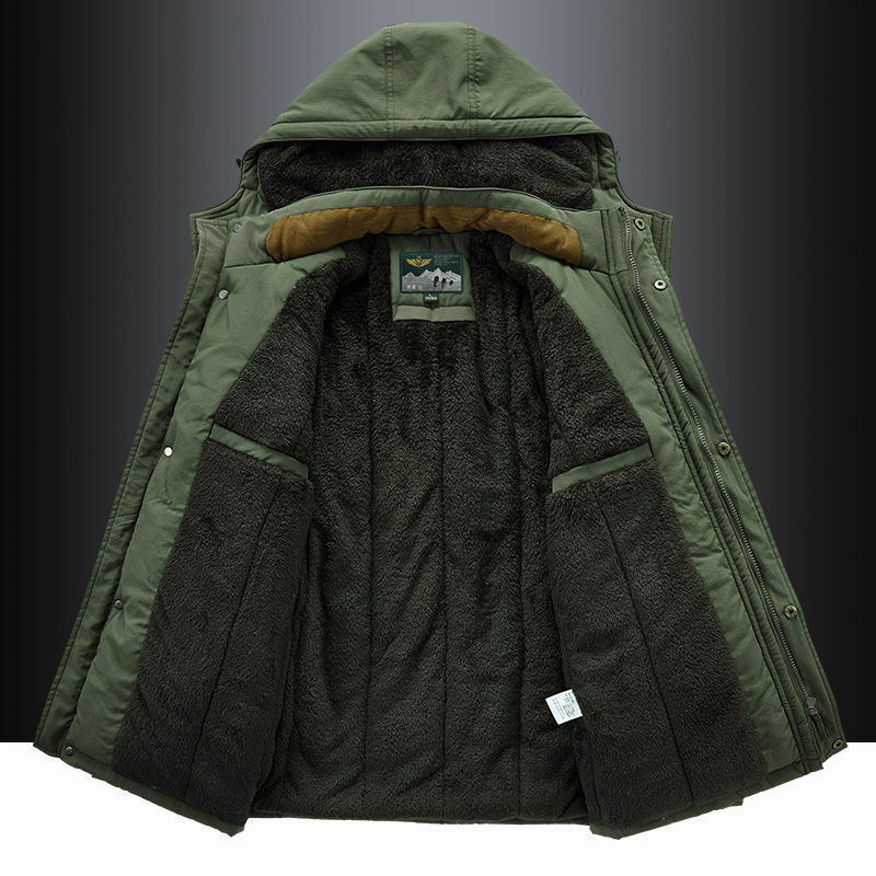 Abrigo acolchado de algodón para hombre, parka gruesa y cálida, holgada, de talla grande, con capucha, de longitud media, novedad de invierno, 2023