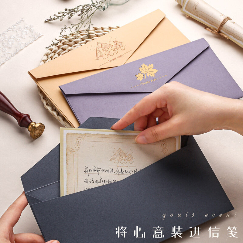 Western-style envelope creative pearly invitation envelope Western-style gilded thickened business special paper envelope bag