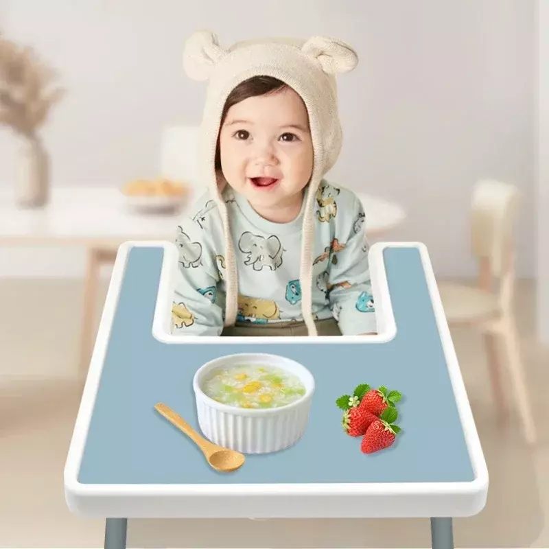 Desain baru bebas BPA tatakan silikon kursi tinggi bayi alas piring makanan kuat alas makan anak-anak peralatan makan