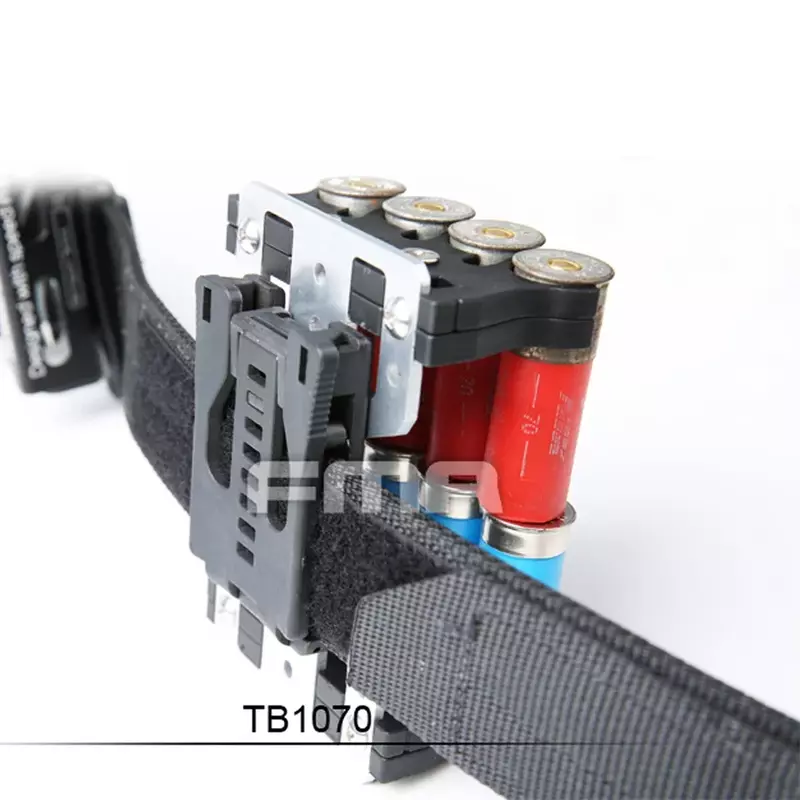 Portador de Shotshell TB-FMA, nueva serie 8Q, escopeta práctica, calibre 12, soporte de cinturón de carcasa negro para equipo de pistola de caza