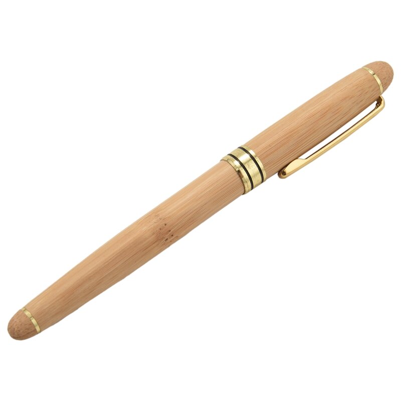 Penna stilografica Vintage elegante in bambù con scatola per regali aziendali penne da scrittura per ufficio di marca di lusso