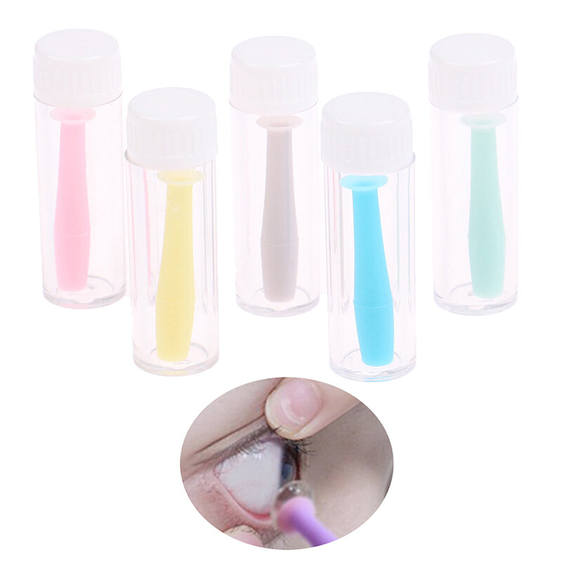 1pcs Useful Travel Mini Practical Soft Hollow Silica Gel Stick Small Suction Cups Stick for Contact Lenses Lens Remove Clamps
