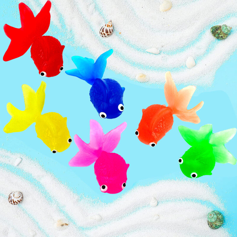Simulado Goldfish brinquedo de pesca, peixe flutuante infantil, borracha macia, TPR, novo