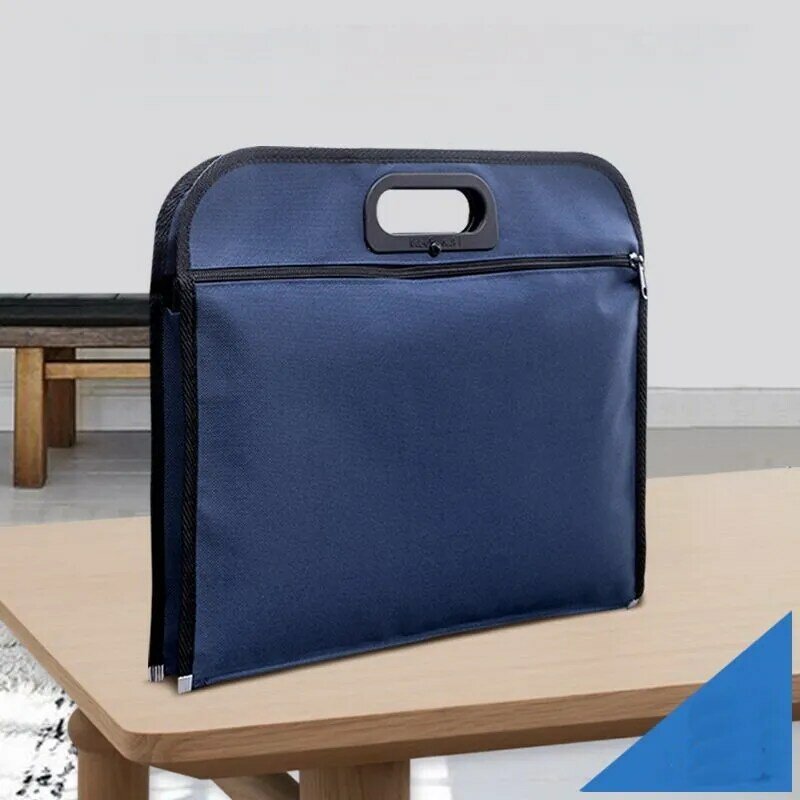 Storage Bag Portable File Bag Canvas Cloth Multi-layer Information Bag File Bag Student Stationery Bags Office Supplies
