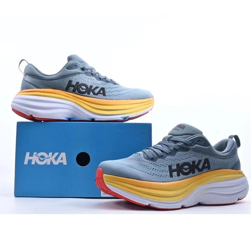 Original HOKA Bondi 8 Sport Running Shoes Breathable Anti Slip Cushioning Road Runs Shoes Men Sport Shoes Outdoor Sneaker Women