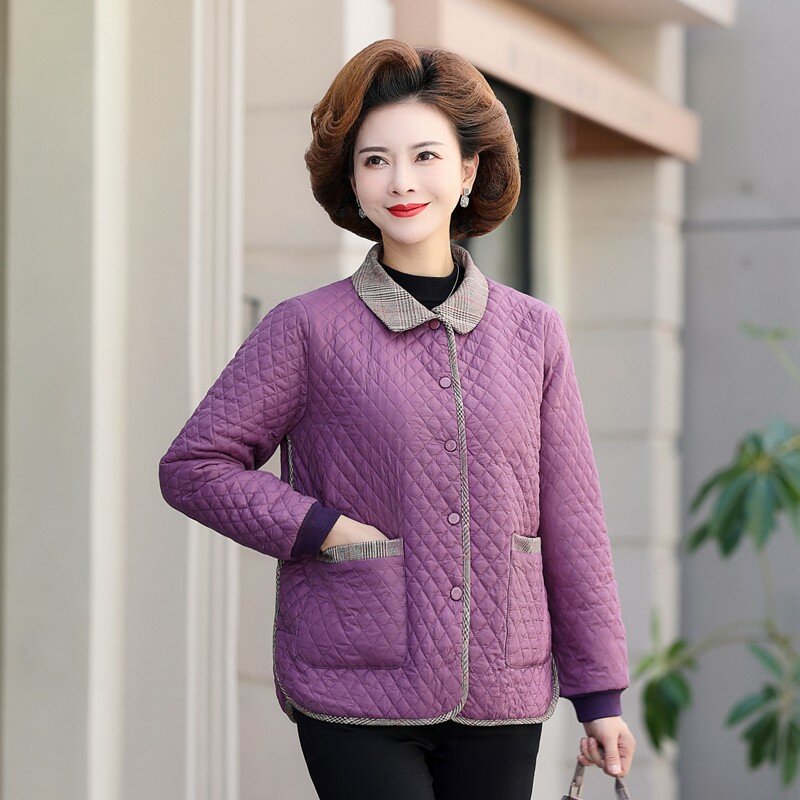 Giacca invernale da donna in cotone cappotto corto in pile spessa giacca imbottita in cotone da donna in lana di agnello
