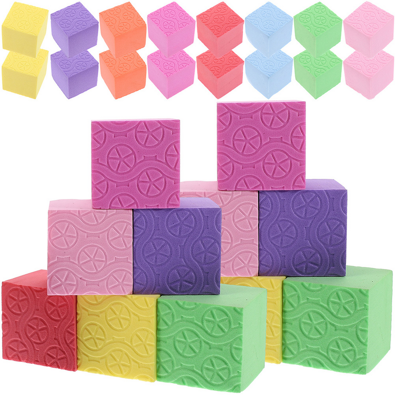 Cubo de piezas para niños, juguete de construcción de bloques pequeños, material educativo de espuma, 50 unidades