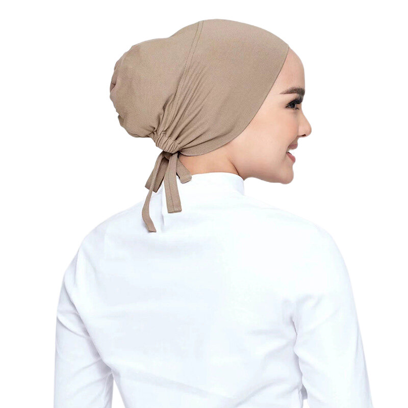 جديد لينة مشروط مسلم عمامة قبعة الداخلية الحجاب قبعات اسلامية غطاء محرك السيارة الهند القبعات الإناث غطاء الرأس Turbante Mujer