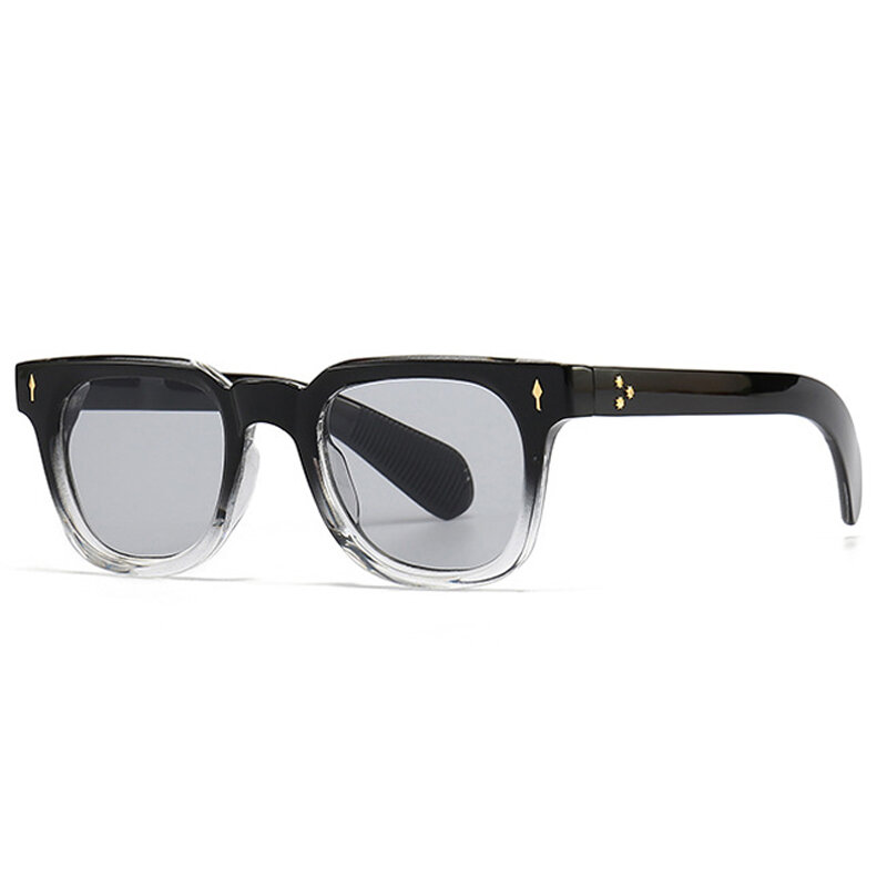SHAUNA Retro kwadratowe męskie nity okulary przeciwsłoneczne odcienie UV400 modne damskie zielone okulary przeciwsłoneczne
