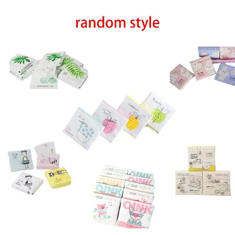 Y1UF 60Pcs/Pack 3 Ply Disposable for Facial Paper Tissues Thickened Colorful Car