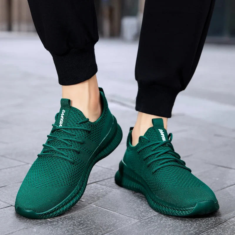 Fujeak Ultralight Running Shoes for Men Casual Breathable Mesh Sneakers Anti-slip Fashion Solid Colour Men's Shoes Plus Size 46