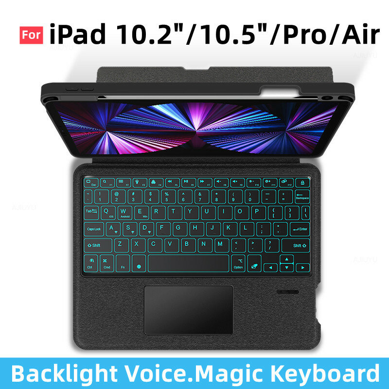 Smart Keyboard Magic per iPad 10.2 pollici 9th 8th 7th Pro 11 12.9 Air 5th 4th Air3 10.5 arabo russo spagnolo custodia magnetica vocale