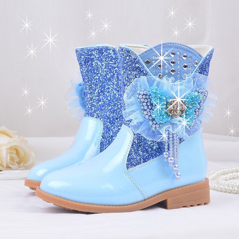 2022 nova princesa meninas botas altas botas de inverno das crianças quentes macio bonito marca moda sobre o joelho botas para crianças sapatos de neve