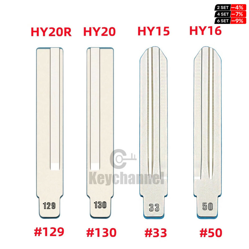 10 Stuks 129 #130 #33 #50 # Hyundai Kia Autosleutel Blade Lishi HY20 HY20R HY15 HY16 blade Voor Xhorse Kd Keydiy Jmd Afstandsbediening Voor Hundai Kia