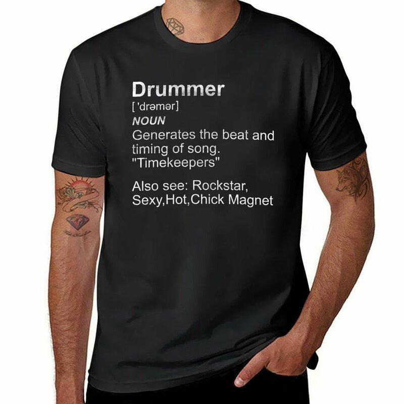 Kaus lengan pendek pemain drum in Band lucu Marching, kaus hadiah definisi Drummer Band kaus lengan pendek ukuran plus kaus keringat, pria
