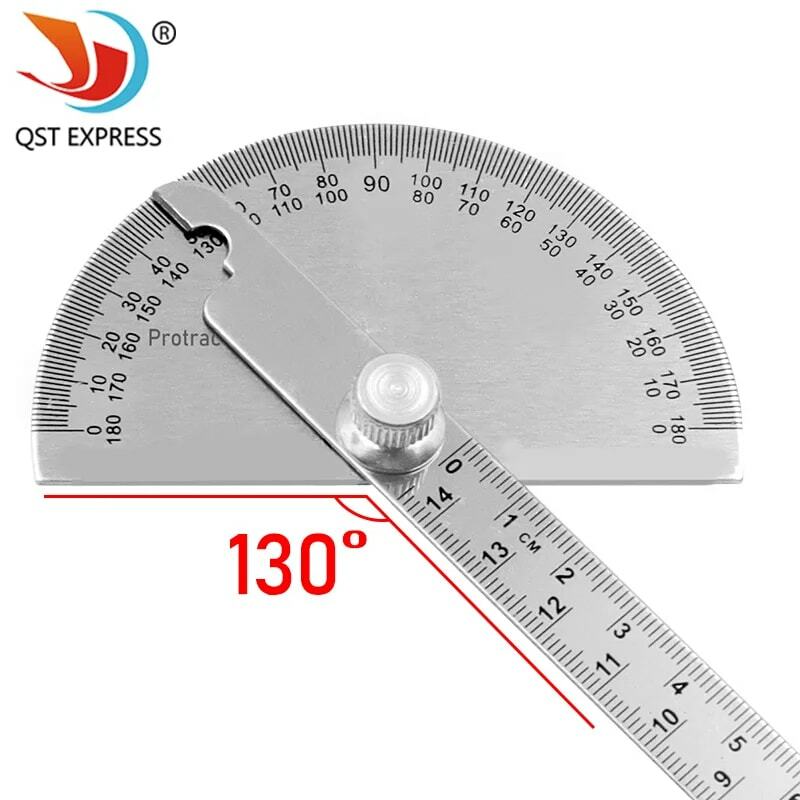 Régua de medição do medidor do ângulo do aço inoxidável, ferramenta mecânica giratória, 145mm, 180 transferidor