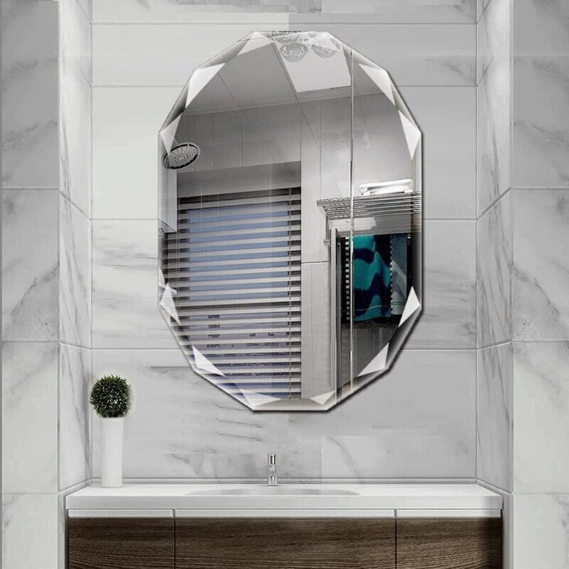 싱글 베벨 엣지 프레임리스 벽 마운트 욕실 세면대 거울, 30 인치 X 36 인치