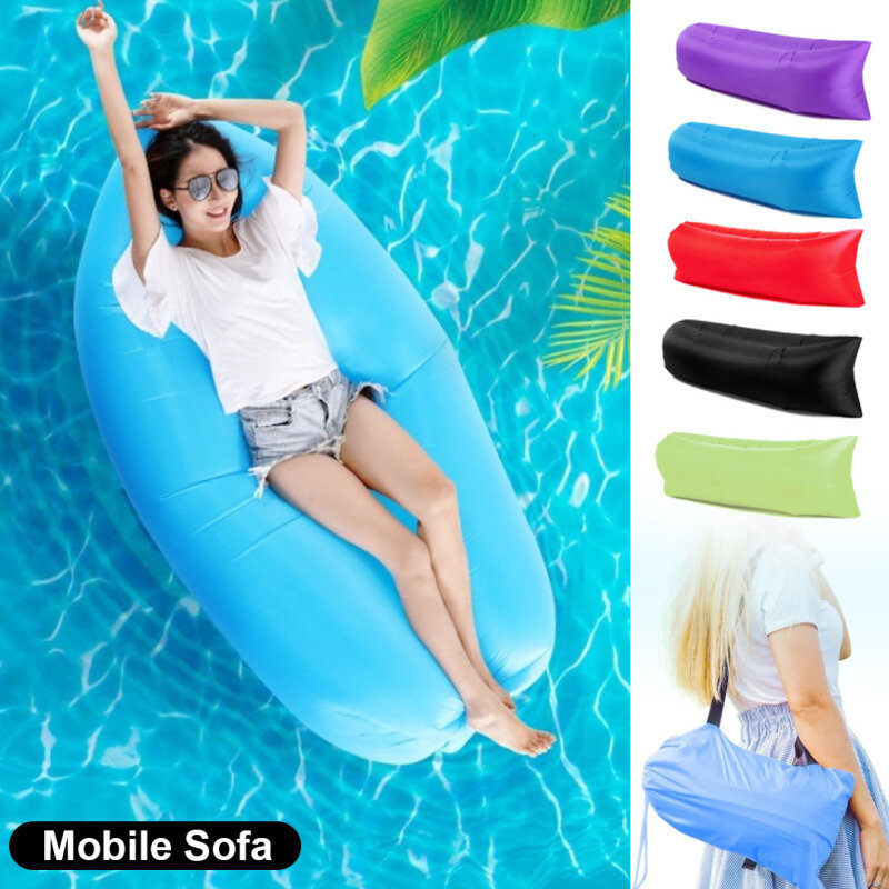 Outdoor Inflatable Lounger for Relaxing on the Beach or in the Mountains