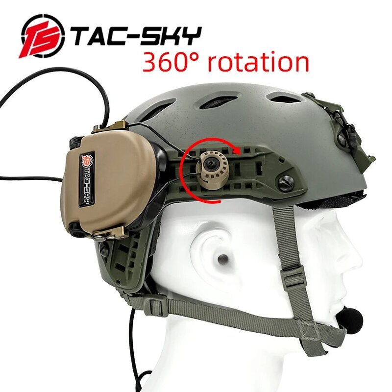 Ts TAC-SKY boog track tactische helm mount ruisonderdrukking pick-up sordin jacht schieten siliconen oorwarmers koptelefoon de