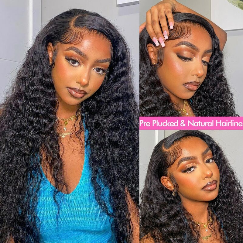 13x4 13x6 Deep Wave HD Frontal Wig For Women Water Wave Transparent Lace Front Wig Curly Wigs Human Hair Brazilian Glueless Wig