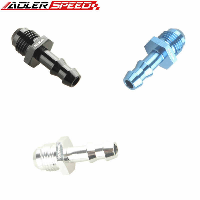 ADLER SPEED Aluminum -4AN AN4 To 10mm Barb Straight Fuel Line Fitting Adapter Blue/Silver/Black