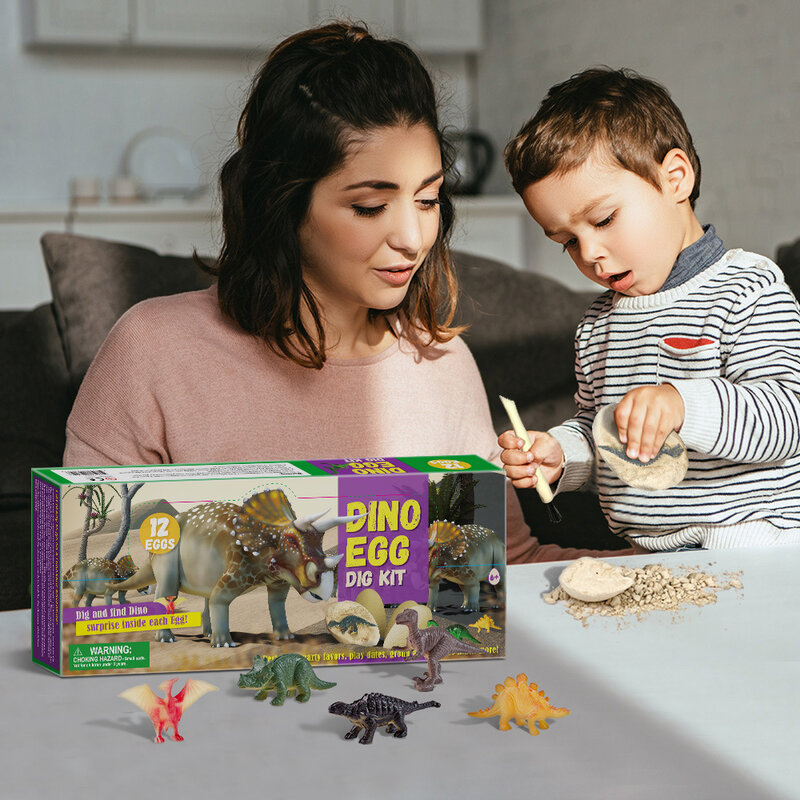 Dinosaur Eggs Brinquedos Educativos para Crianças, Arqueológico Dig Kit, Gemstones Excavation Kit, STEM Toy, Atividade Presentes do partido para meninos e meninas