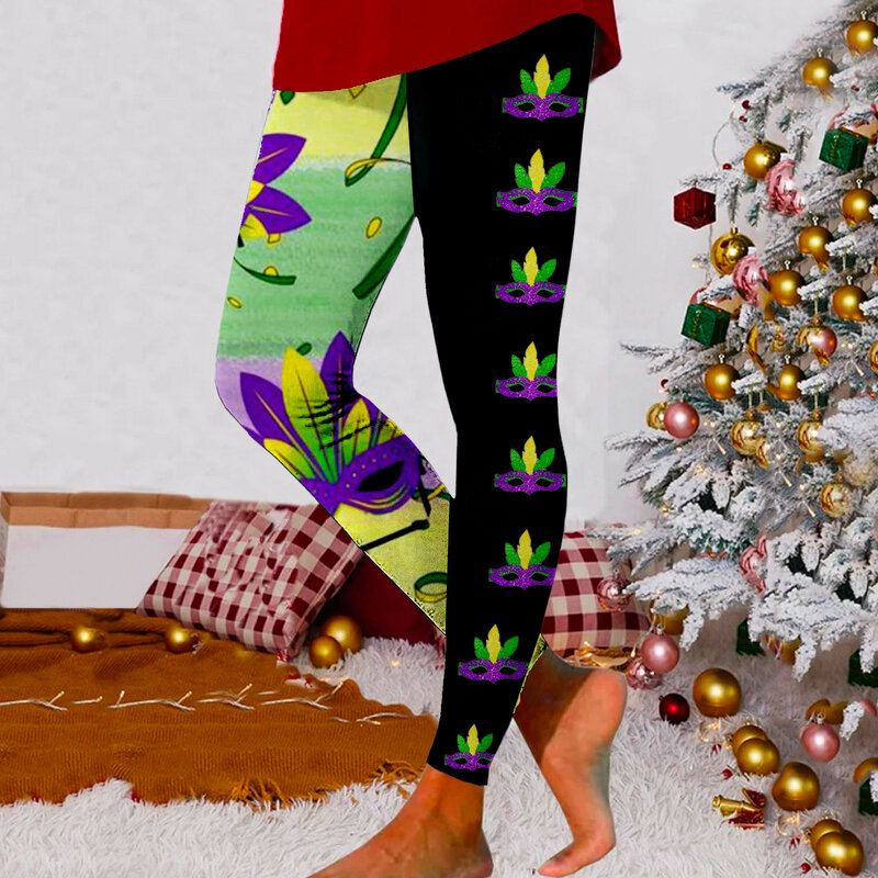 Women's Casual Funny Leggings With Carnival Print Print And Casual Comfort Workout Top