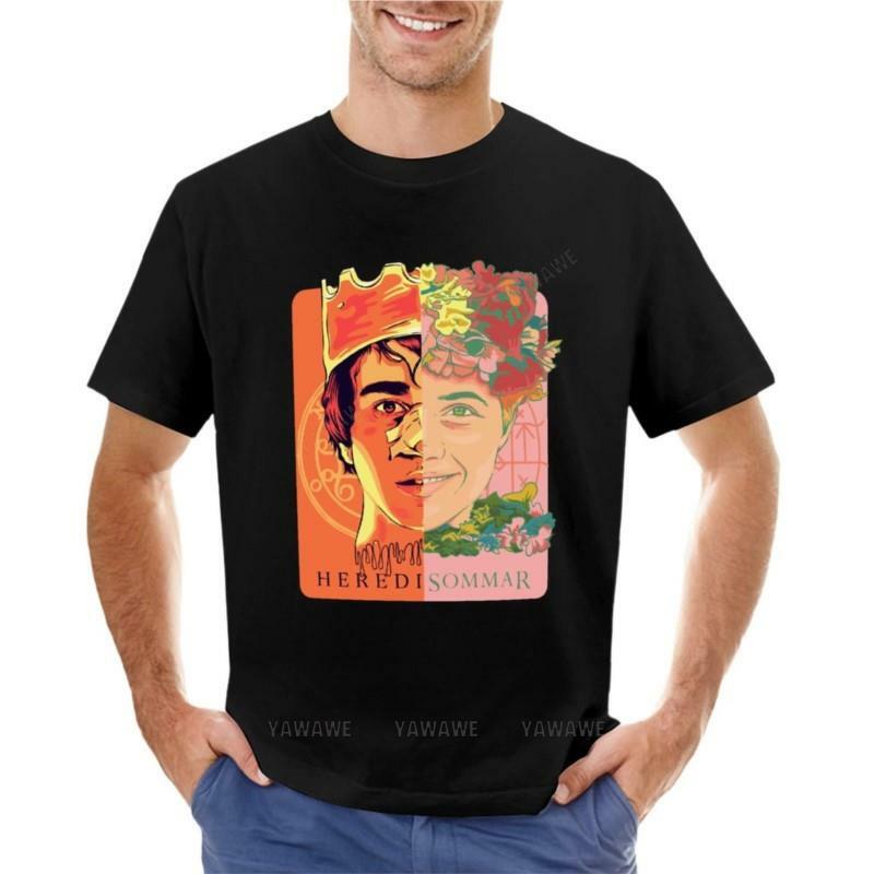 HerediSommar 남성용 코튼 티셔츠, 그래픽 티셔츠, 헤비웨이트 티셔츠, 남자 옷