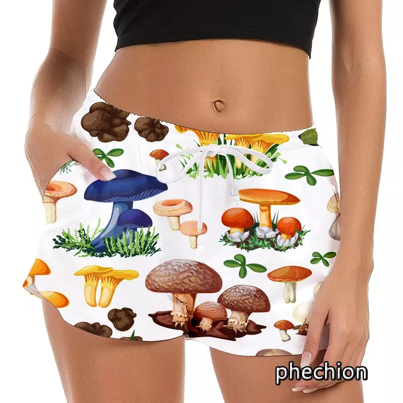 Спортивный костюм phechion Женский, повседневный жилет и модные шорты с 3D принтом в виде грибов, летний комплект из двух предметов, F04