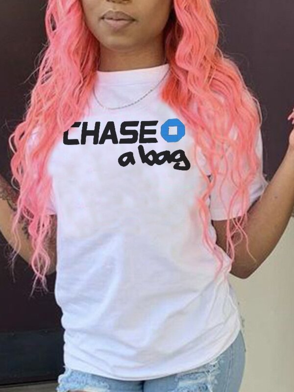 LW Chase – T-shirt col ras du cou à manches courtes pour femme, haut court, décontracté, mode, grandes tailles