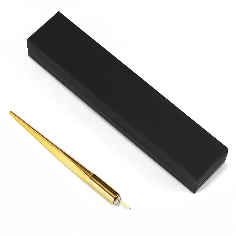 5/10 buah pena Manual riasan alis permanen emas, pena senjata Manual untuk Microblading Eyeliner bibir 3D, alat aksesori Microblading