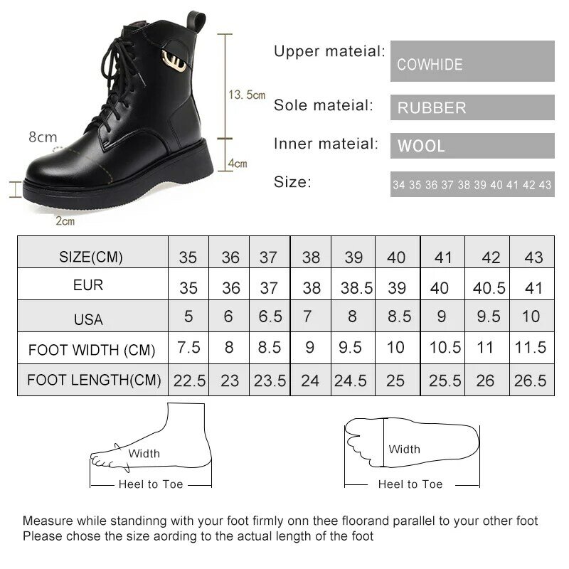 AIYUQI Women's Winter Boots Wedge 2024 New Natural Wool Warm Ladies Short Boots British Style Women's Motorcycle Boots