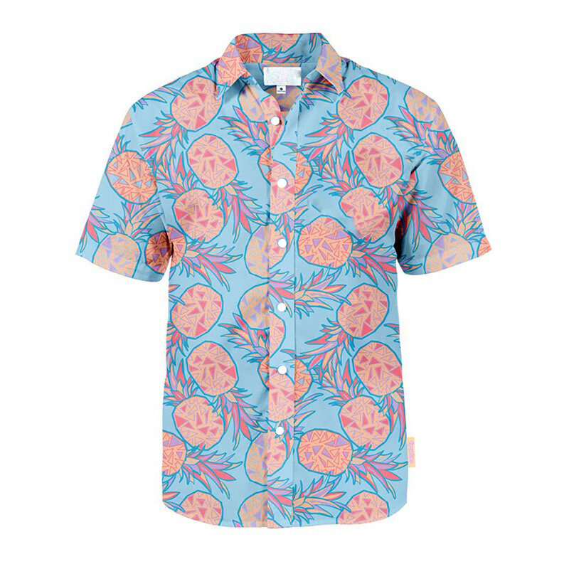Мужская рубашка с короткими рукавами, Повседневная Уличная рубашка с 3D принтом птиц, гавайская рубашка, лето 2024