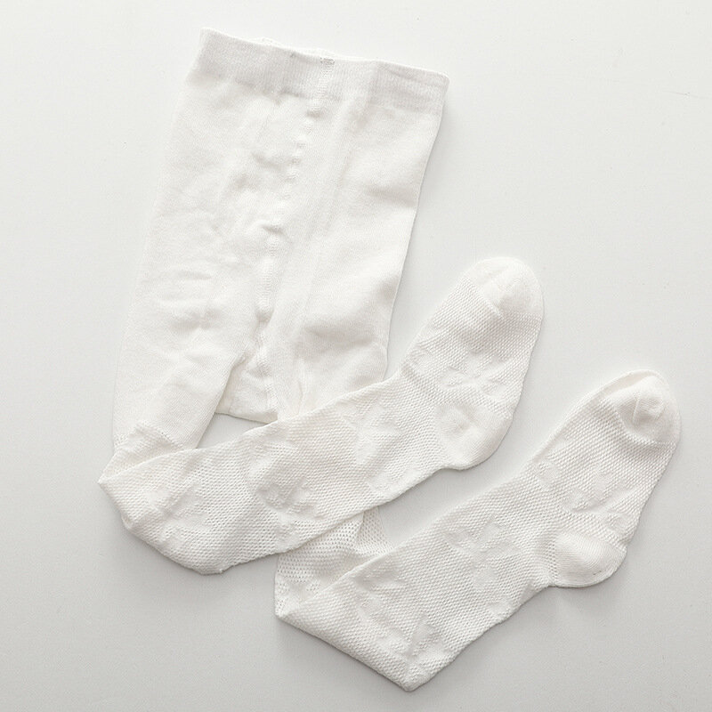 Lawadka ถุงน่องผ้าฝ้ายสำหรับเด็กผู้หญิง, ถุงน่องผ้าตาข่ายผูกโบว์สำหรับเด็กแรกเกิด0-24Month ระบายอากาศได้ดีบางกระชับ