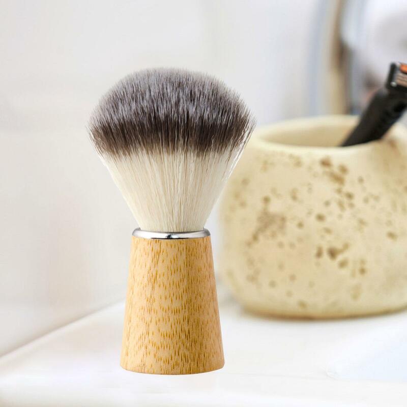 Shaving Brush Bamboo Handle Accessories Lightweight Facial Beard Cleaning Professional Easy Foaming Nylon Synthetic Bristles