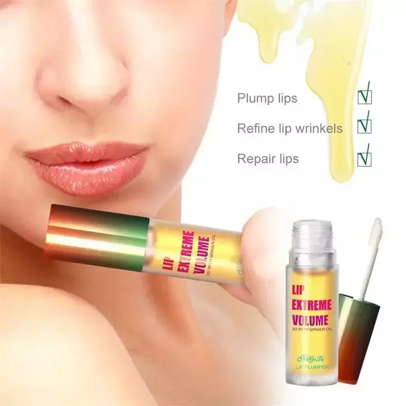 Serum pemadat bibir instan tahan lama, minyak Esens perbaikan garis halus Bibir meningkatkan elastisitas kosmetik kecantikan seksi