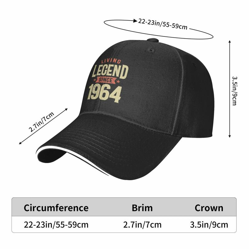 2024 kedatangan baru topi bisbol usia 60 hidup legenda 1964 ulang tahun 60th serbaguna untuk pria wanita topi Trucker hiasan kepala dapat disesuaikan