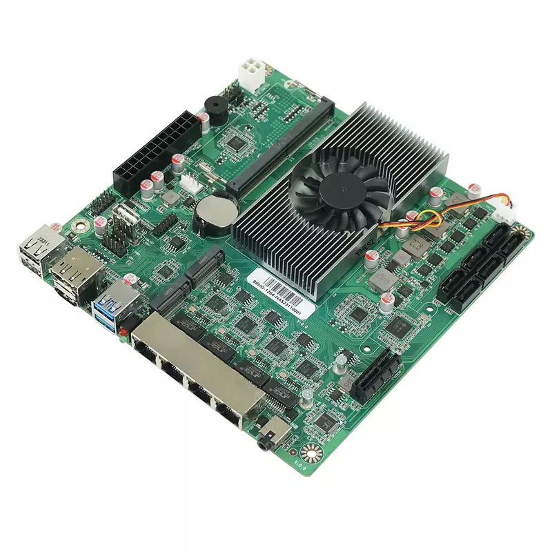Papan NAS N100/i3-N305, Motherboard DDR5 4x Intel i226-V 2.5G 2 * M.2 NVMe 6 * SATA3.0 HDMI2.0 DP Mini ITX Board dengan PCIE 17X17CM