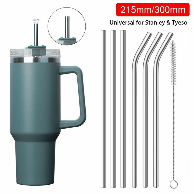 1 Pcs 6/8 mm Stainless Steel Straws Straight Bent Drinking Straws Vacuum Tumbler Cup Bottle Replacement Straw for 30oz 40oz Cup