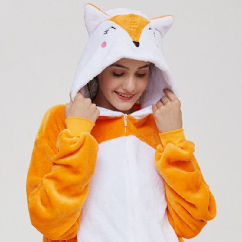 Unisex Onesies Pyjamas Cute Animal One Piece Sleepwear Cartoon Jumpsuit Homewear Nightgown Adult Kids Christmas Cosplay Costume