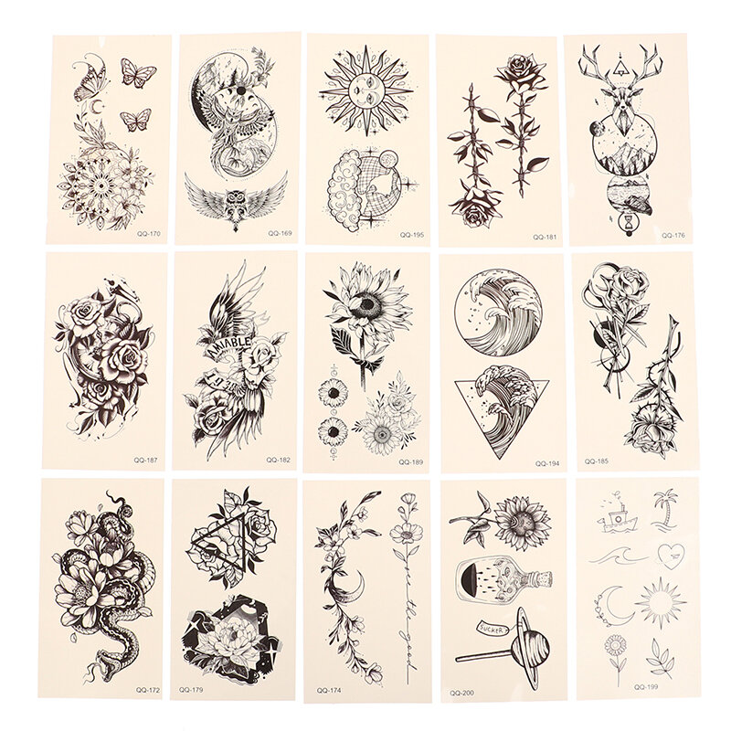 Водостойкие временные тату-наклейки 40 стилей, наклейки с цветами, бабочками, львом, тату-наклейки, Эротичные наклейки с имитацией татуировок, 1 шт.