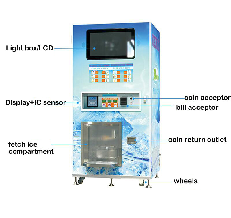 OEM Automatic Self Services Ice Cube Vending Machine Commercial Ice Vendor with Payment System
