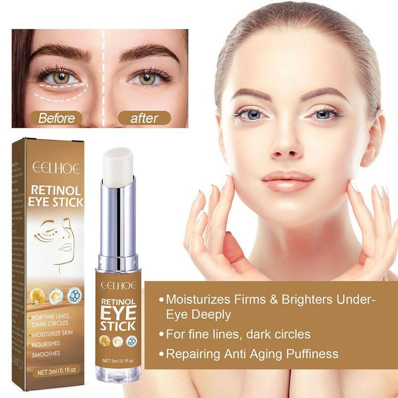Retinol Eye Cream Stick, Firming, Anti-Envelhecimento, Rugas, Círculos escuros, Anti-inchaço, Whiten, Hidratante, Cuidados com a pele Produto, 1pc