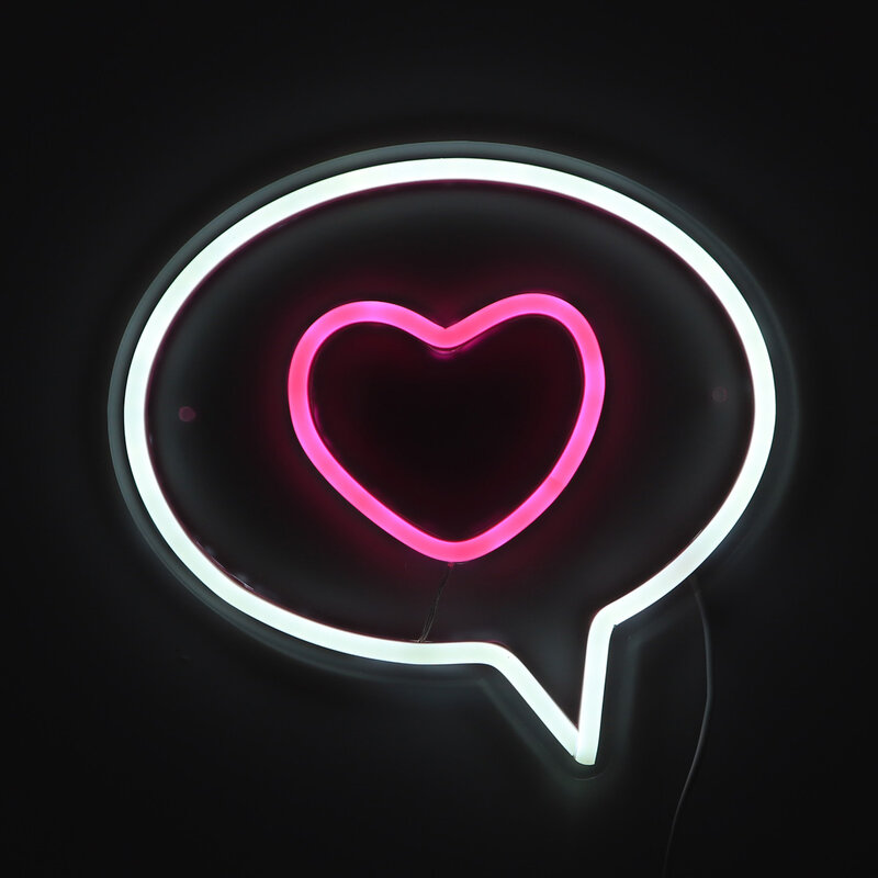 1pc 5V USB Power Bubble con triplo cuore LED Wall Neon Sign Light per Room Party Shop decorazione di san valentino 9.45 ''* 8.86''