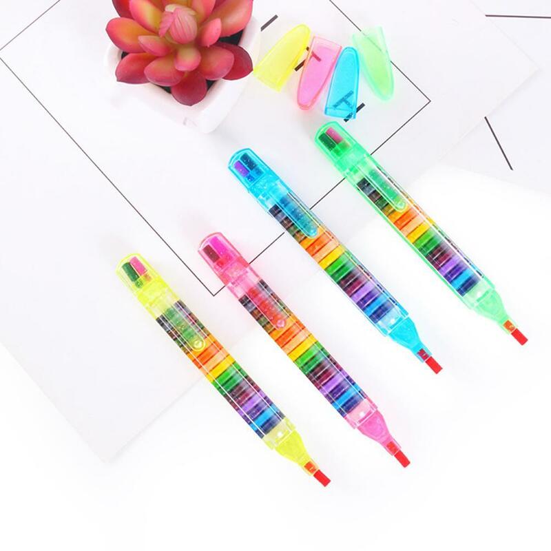 1pcs Creative Colorful Crayons 20 Colors Student Children's Educational Oil Pastel Graffiti Pen Drawing Toy Y5U9