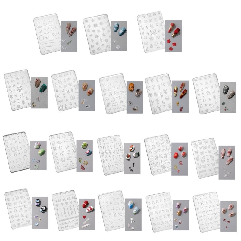 Силиконовые формы для дизайна ногтей, 3D цветочные штамповки, трафареты для ногтей, смоляные формы, DIY маникюр 517F