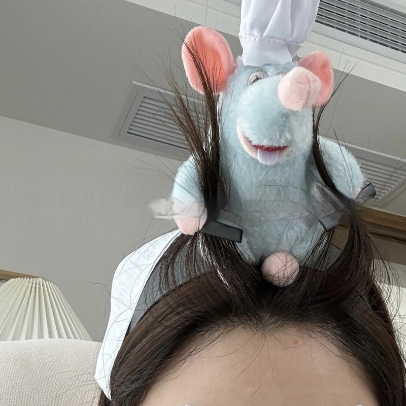 Disney Ratatouille Hairband New Cartoon Plush Doll Headband French Wide-brimmed Hairpin Photo Headdress Creativity Girl Gift