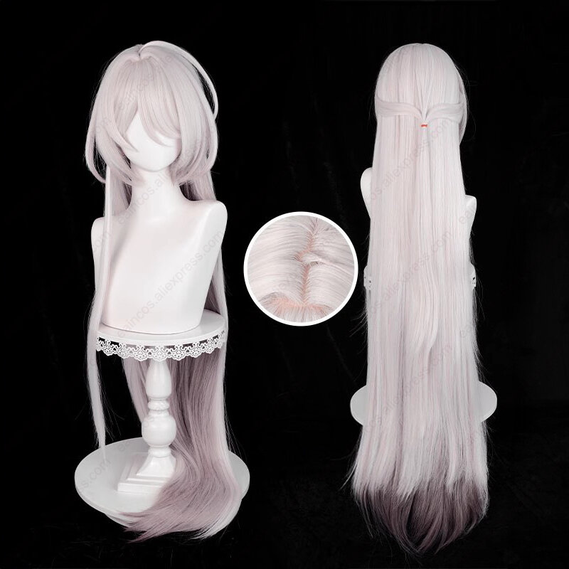 HSR Acheron Cosplay Wig 85cm/118cm Long Mixed Color Wigs Heat Resistant Synthetic Hair Halloween Party