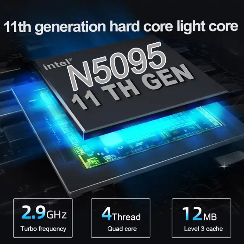 Laptop 15.6 "1080P Notebook Gaming Intel Celeron N5095 4 Core 12G RAM 1TB SSD Ukuran Penuh Keyboard Backlit Sidik Jari WiFi BT4.0